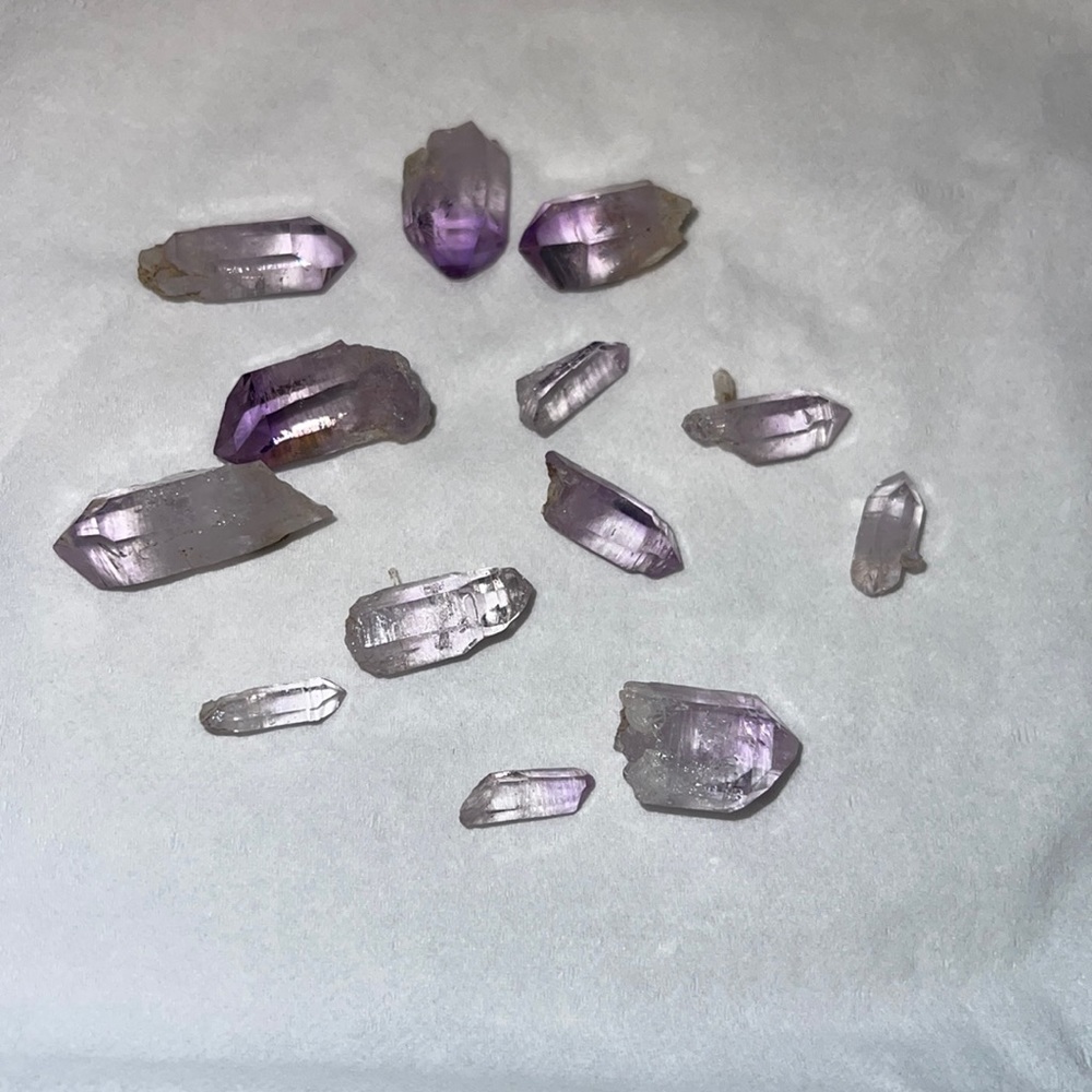 AMETHYST CRYSTAL RAW POINTS FROM VERA CRUZ MEXICO 10 grams TOTAL